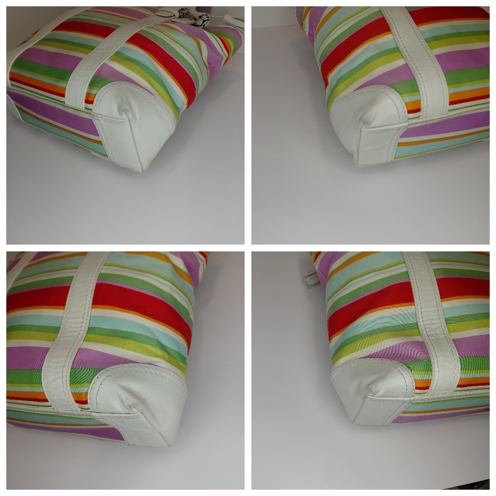 Coach Hampton Multicolor Striped Tote Bag - Picture 13 of 15